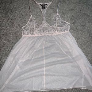 Victorias Secret Bridal pink see-through cami with lace detailing